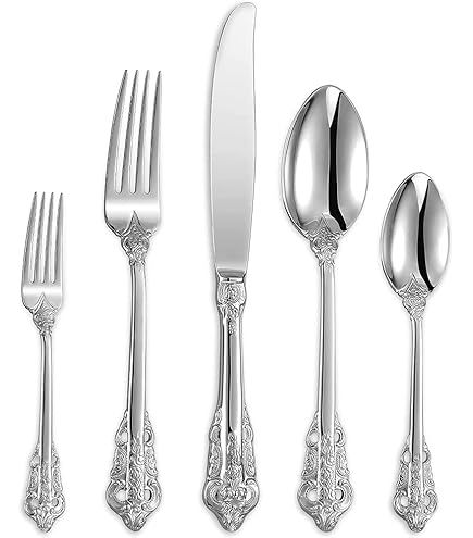 最終価格※カトラリーオールセット 30点　シルバーアンティーク Amazon | Tableware 30ピース ゴールドとシルバー カトラリー 高耐久